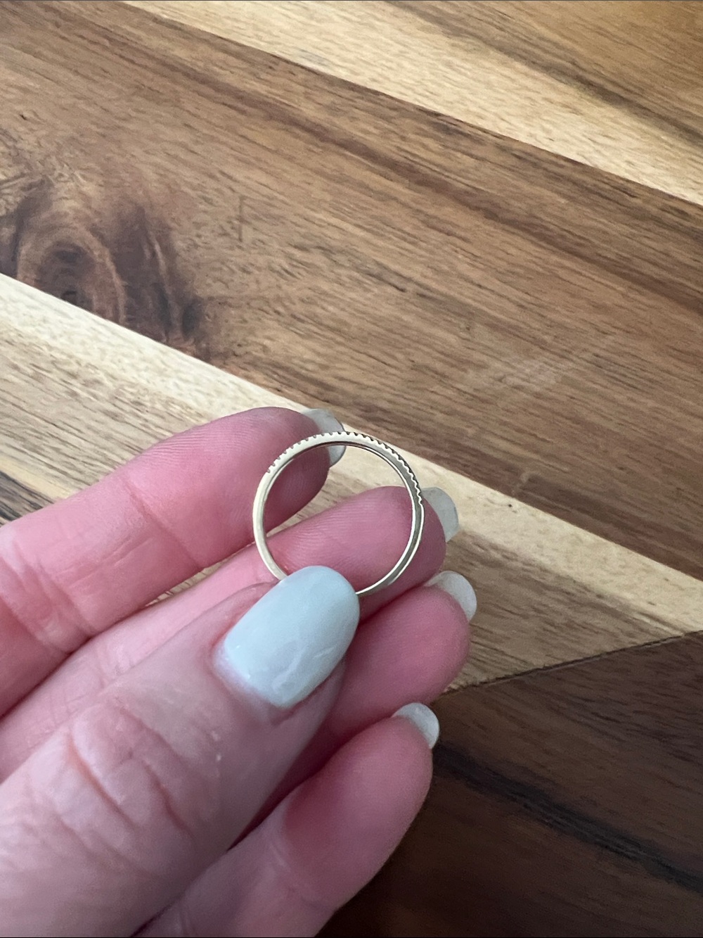 Delicate 14k solid gold diamond half Eternity Band - gold - Picture 3 of 8